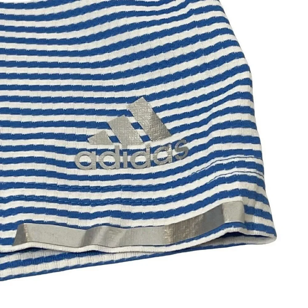 Adidas climachill blue tonal striped golf polo shirt size M